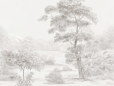 Papier peint arbres légers, aperçu du design