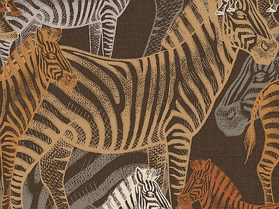 Papier peint zèbres dorés, aperçu du design