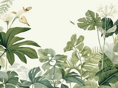 Aperçu de Papier peint feuillage printanier – Salon sur votre mur