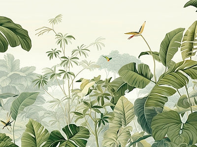 Papier peint feuillage en bordure, aperçu du design