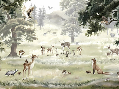 Papier peint savane au point d'eau, aperçu du design
