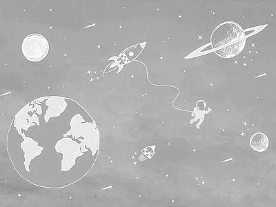 Papier peint constellation grise, aperçu du design