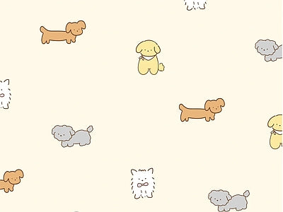 Aperçu de Papier peint petits chiots – Chambre bébé sur votre mur