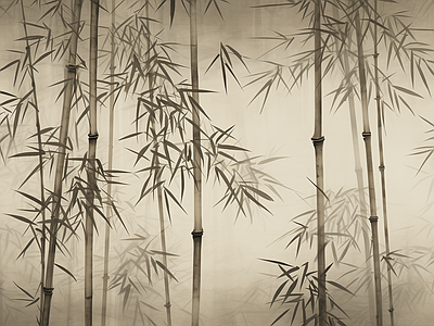 Papier peint forêt de bambous, aperçu du design