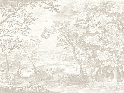 Papier peint paysage gravé, aperçu du design