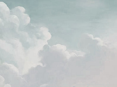 Papier peint nuages vert d'eau, aperçu du design