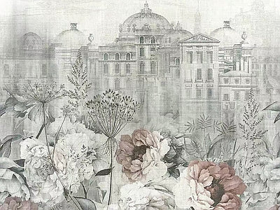 Papier peint château dans la brume, aperçu du design