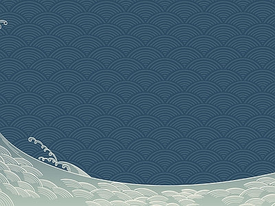 Aperçu de Papier peint vague sur fond marine – Salon sur votre mur