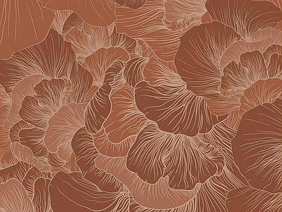 Papier peint fleurs cuivrées, aperçu du design