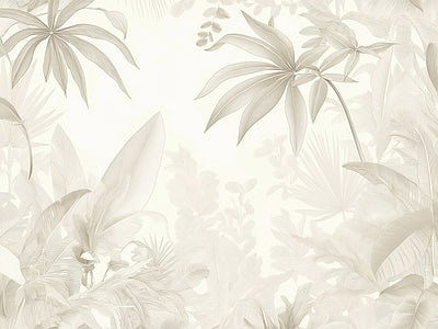 Papier peint feuillage tropical pâle, aperçu du design