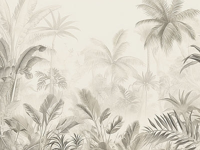 Aperçu de Papier peint palmiers sépia – Salon sur votre mur