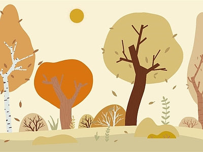 Papier peint arbres d'automne, aperçu du design