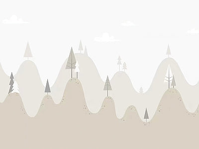 Papier peint forêt de sapins douce, aperçu du design