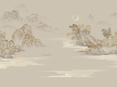 Papier peint montagnes sépia, aperçu du design