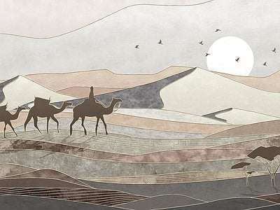 Papier peint dinosaures du désert, aperçu du design