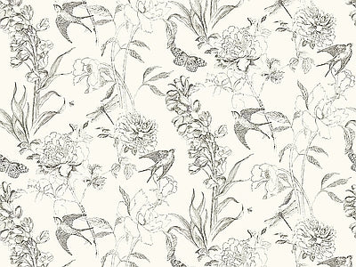Papier peint fleurs sauvages au trait, aperçu du design