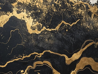 Papier peint marbre noir et or, aperçu du design