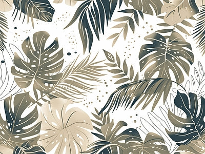 Aperçu de Papier peint monstera sur fond crème – Salon sur votre mur
