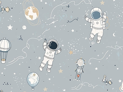 Papier peint petits astronautes, aperçu du design