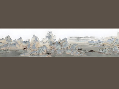 Papier peint frise de montagnes, aperçu du design