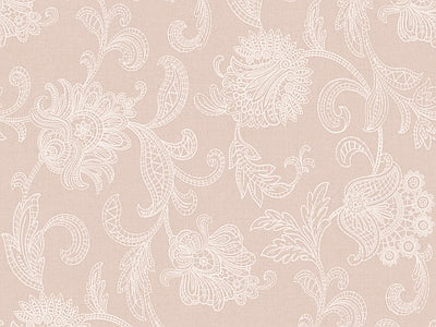 Aperçu de Papier peint fleurs ton sur ton rosé – Salon sur votre mur