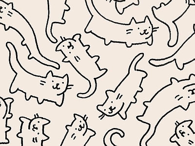 Papier peint chiens au trait, aperçu du design