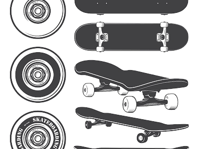 Papier peint skateboards noir et blanc, aperçu du design