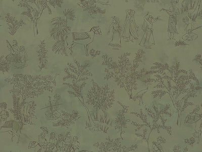 Papier peint vert olive chiné, aperçu du design