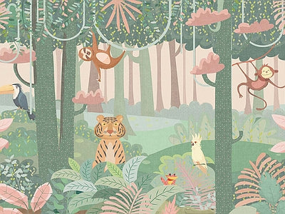Papier peint forêt enchantée, aperçu du design