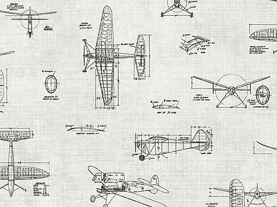 Papier peint carnet d'aviateur, aperçu du design