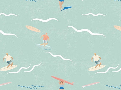 Papier peint petits surfeurs, aperçu du design