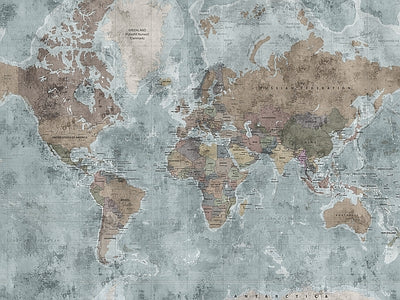 Papier peint carte du monde aquarelle, aperçu du design