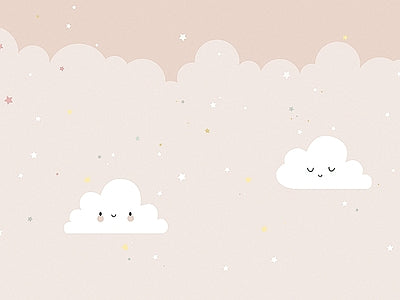 Papier peint nuages souriants, aperçu du design