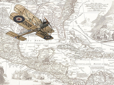 Aperçu de Papier peint biplan et carte ancienne – Chambre enfant sur votre mur