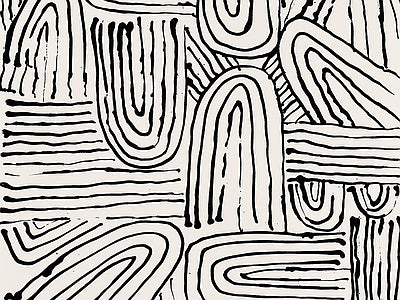 Aperçu de Papier peint lignes à l'encre – Salon sur votre mur