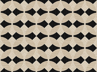 Papier peint ondes noir et crème, aperçu du design