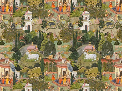 Papier peint jardin des collines, aperçu du design