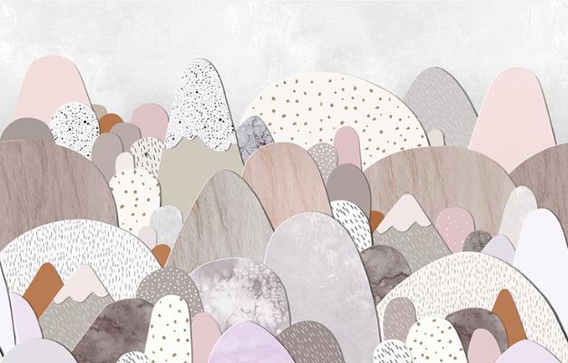 Papier peint collines de galets, aperçu du design