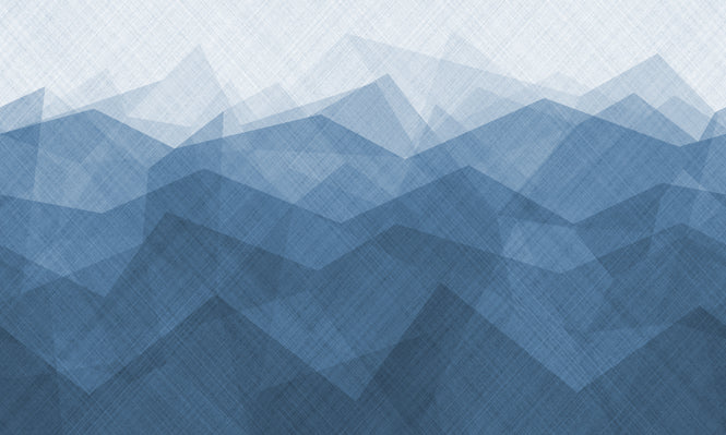 Papier peint sommets géométriques bleus, aperçu du design