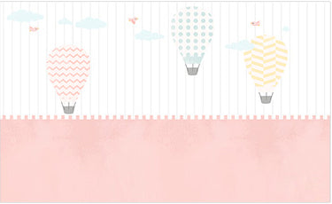 Papier peint frise de montgolfières, aperçu du design