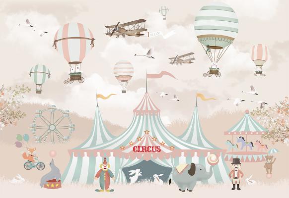 Papier peint cirque des animaux, aperçu du design