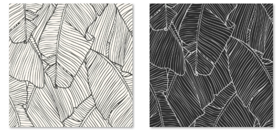 Papier peint nervures gris et noir, aperçu du design