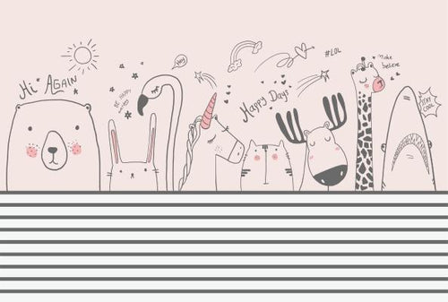 Papier peint animaux et rayures, aperçu du design