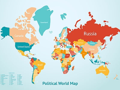 Aperçu de Papier peint carte du monde des pays – Chambre enfant sur votre mur