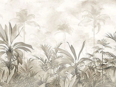 Papier peint arbres en transparence, aperçu du design