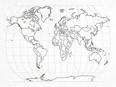 Aperçu de Papier peint carte du monde au trait fin – Salon sur votre mur