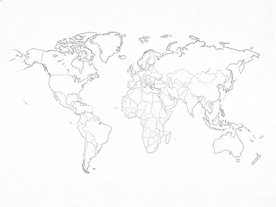 Papier peint carte du monde contours, aperçu du design