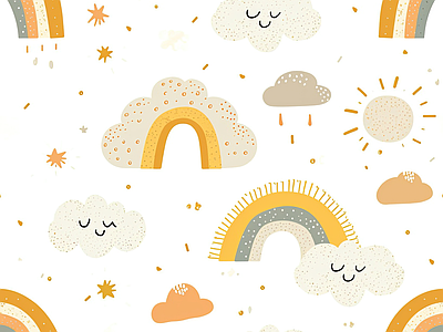 Papier peint arcs-en-ciel dorés, aperçu du design