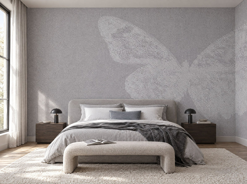 Papier peint papillon de brume posé dans une chambre
