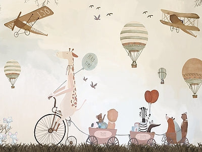 Papier peint parade des animaux, aperçu du design
